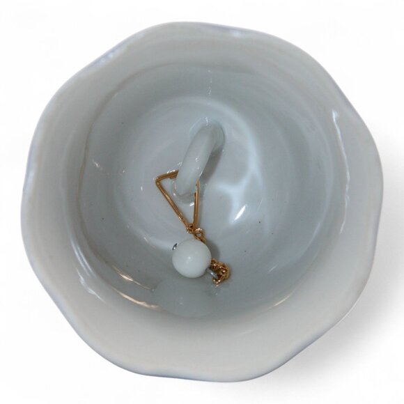 Vintage Cobalt Blue Porcelain Bell W/ Gold Trim & Peacock Design Japan #154 - Picture 5 of 5